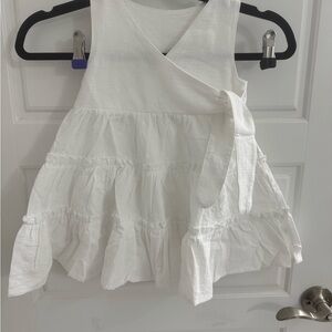 White Summer Sleeveless Linen CottonDress size 12-24months